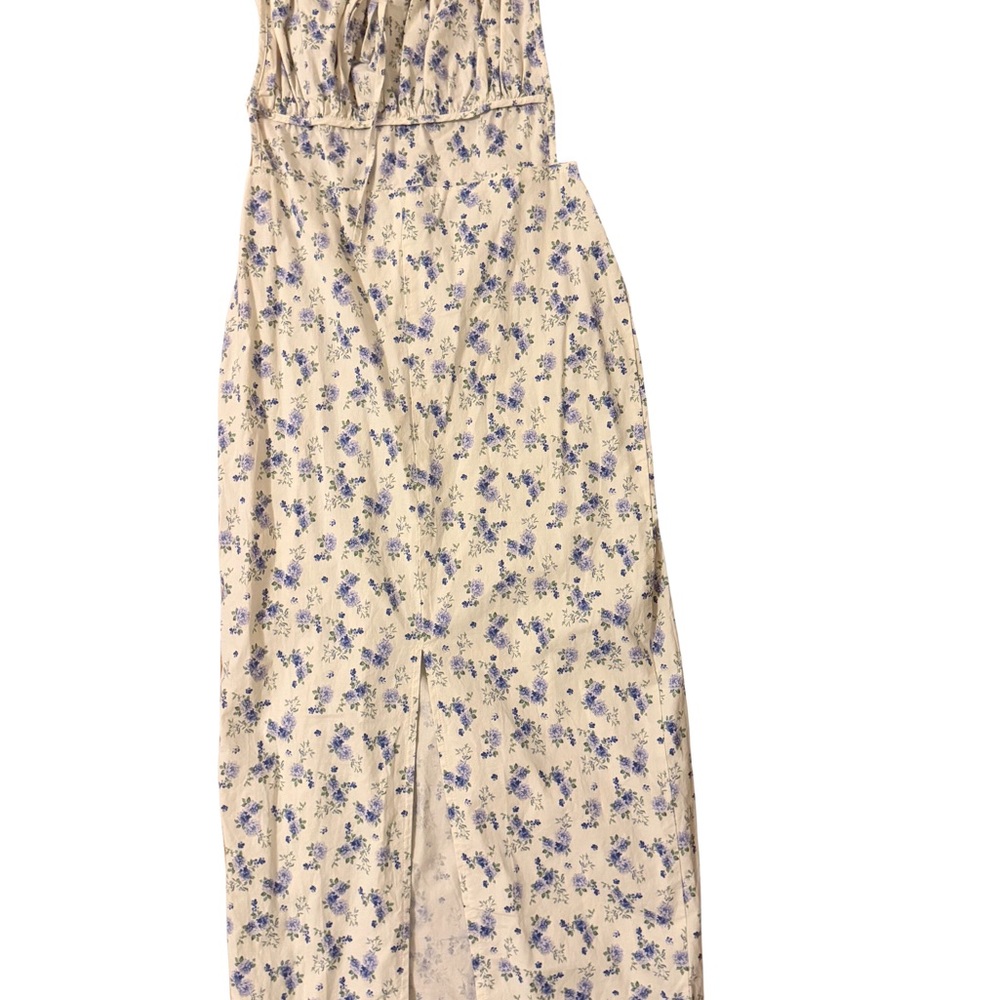 Floral Cream Open Back Maxi Dress